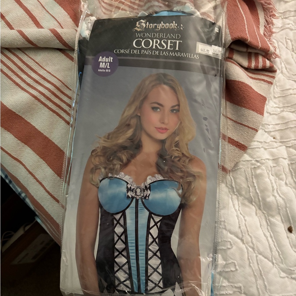 Leg Avenue Storybook Corset - Light Blue and Black